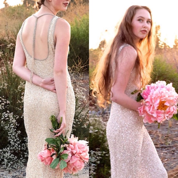 Vintage Dresses & Skirts - SOLD Stunning Embellished Silk Dress, wedding prom